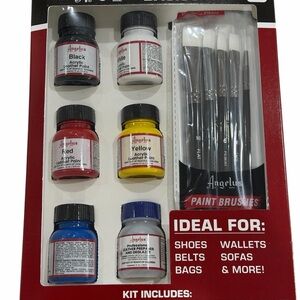 Angels Leather Paint Kit - Black, Red, Yellow, Blue
